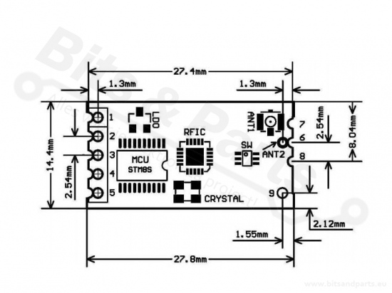 RF Transceiver module HC12 SI4463 433MHz